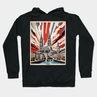 Rouen France Vintage Poster Tourism Hoodie